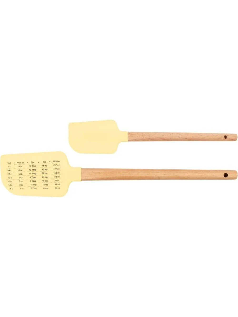 Decorative Silicone & Beechwood Spatula Set - 2 Sizes, Blueberry Kitchen Tools
